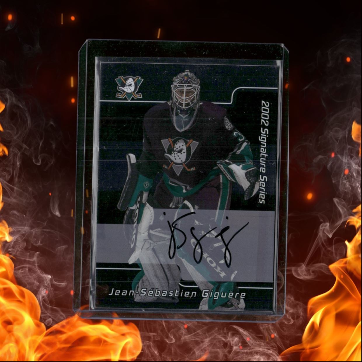 2002-03 Be a Player Between the Pipes Jean-Sebastien Giguere 1st Signature Auto