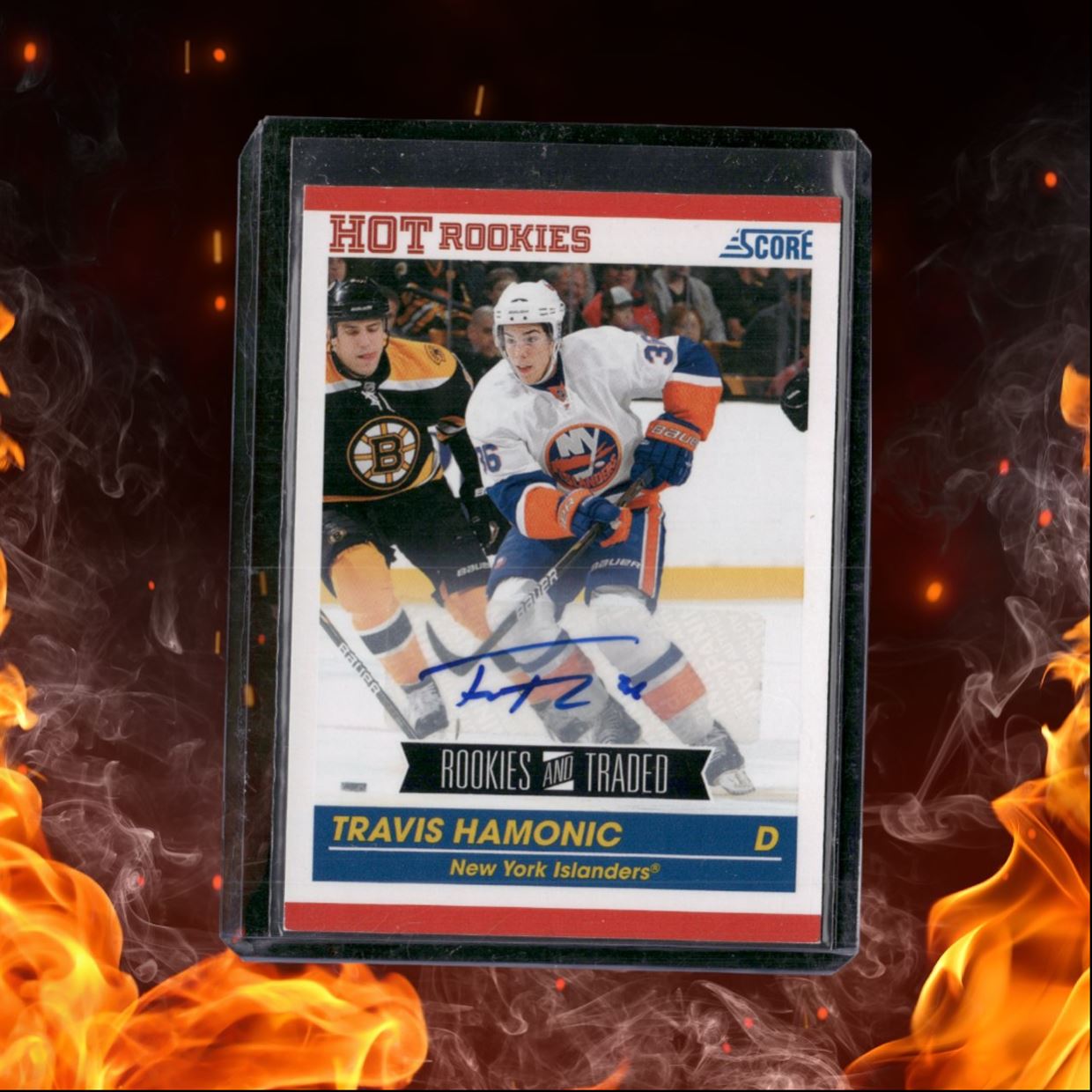 2010-11 Panini Score Travis Hamonic Traded Hot Rookie Auto #618