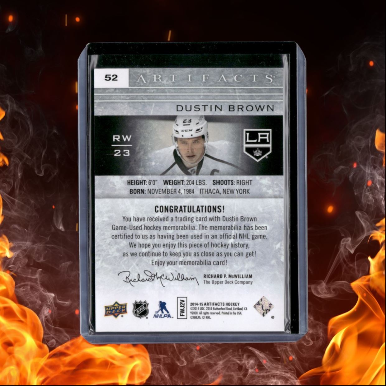 2014-15 Upper Deck Artifacts Dustin Brown Dual Jersey Silver 012/125 #52