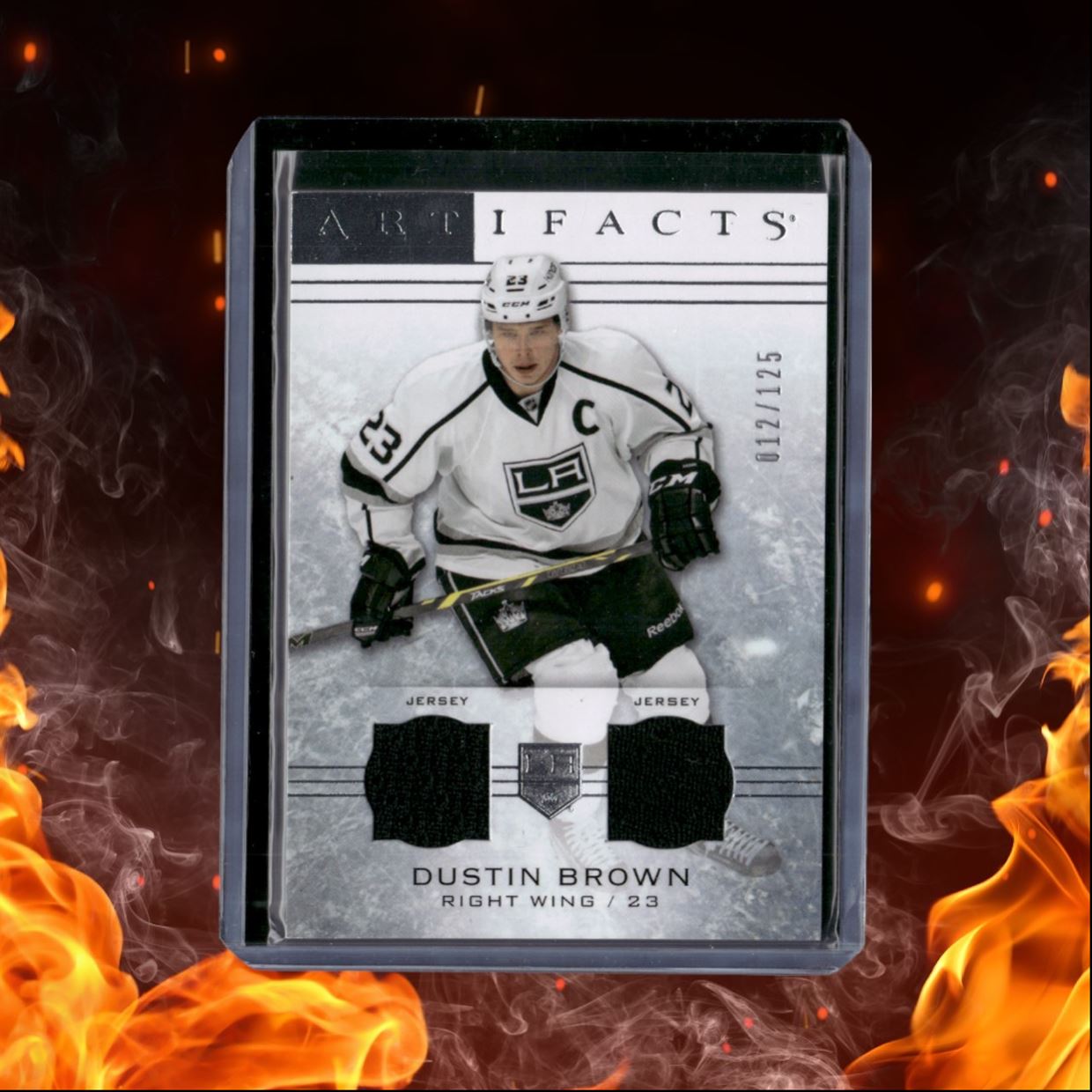 2014-15 Upper Deck Artifacts Dustin Brown Dual Jersey Silver 012/125 #52