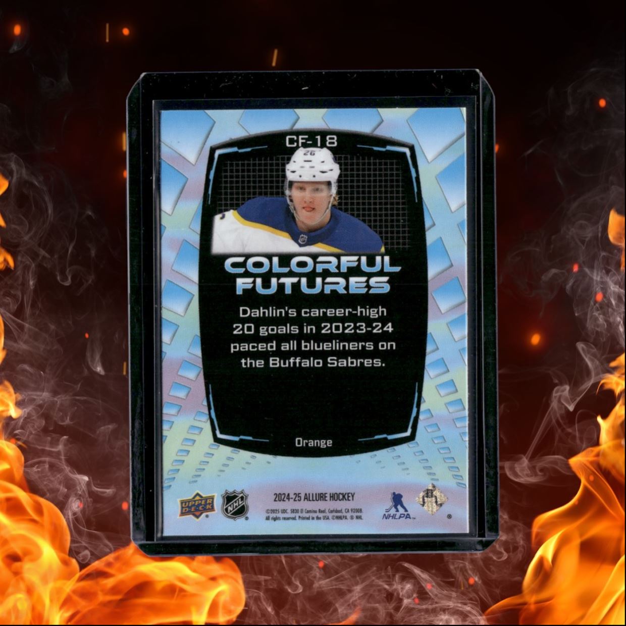 2024-25 Upper Deck Allure Rasmus Dahlin Colorful Futures Orange #CF-18