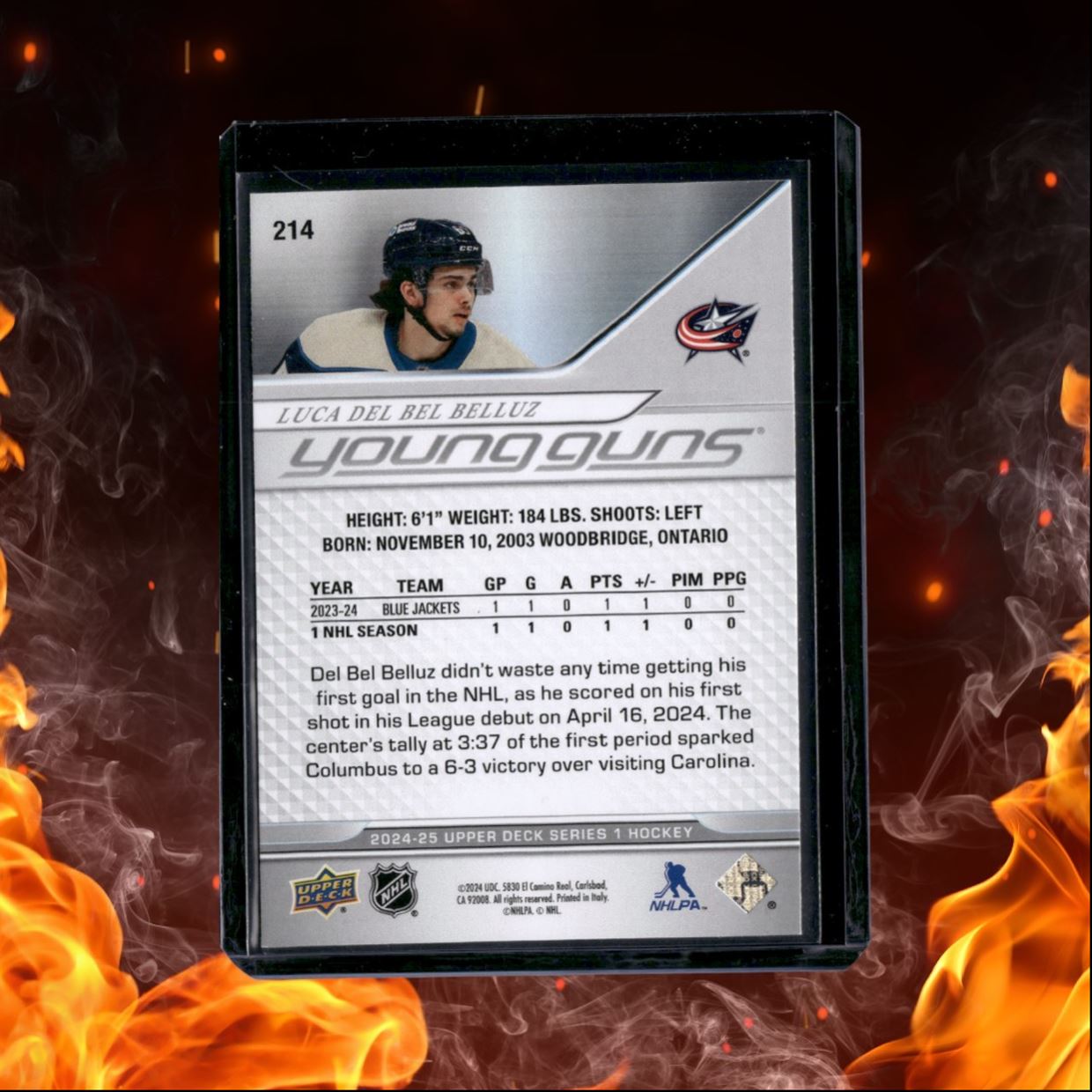 2024-25 Upper Deck Luca Del Bel Belluz Young Guns (C) Rookie #214