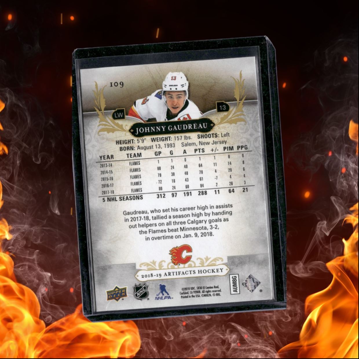 2018-19 Upper Deck Artifacts Johnny Gaudreau Emerald 56/99 #109