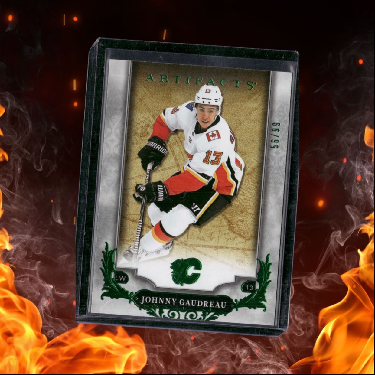 2018-19 Upper Deck Artifacts Johnny Gaudreau Emerald 56/99 #109