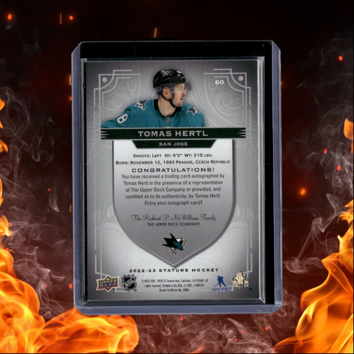 2022-23 Upper Deck Stature Tomas Hertl Auto #60