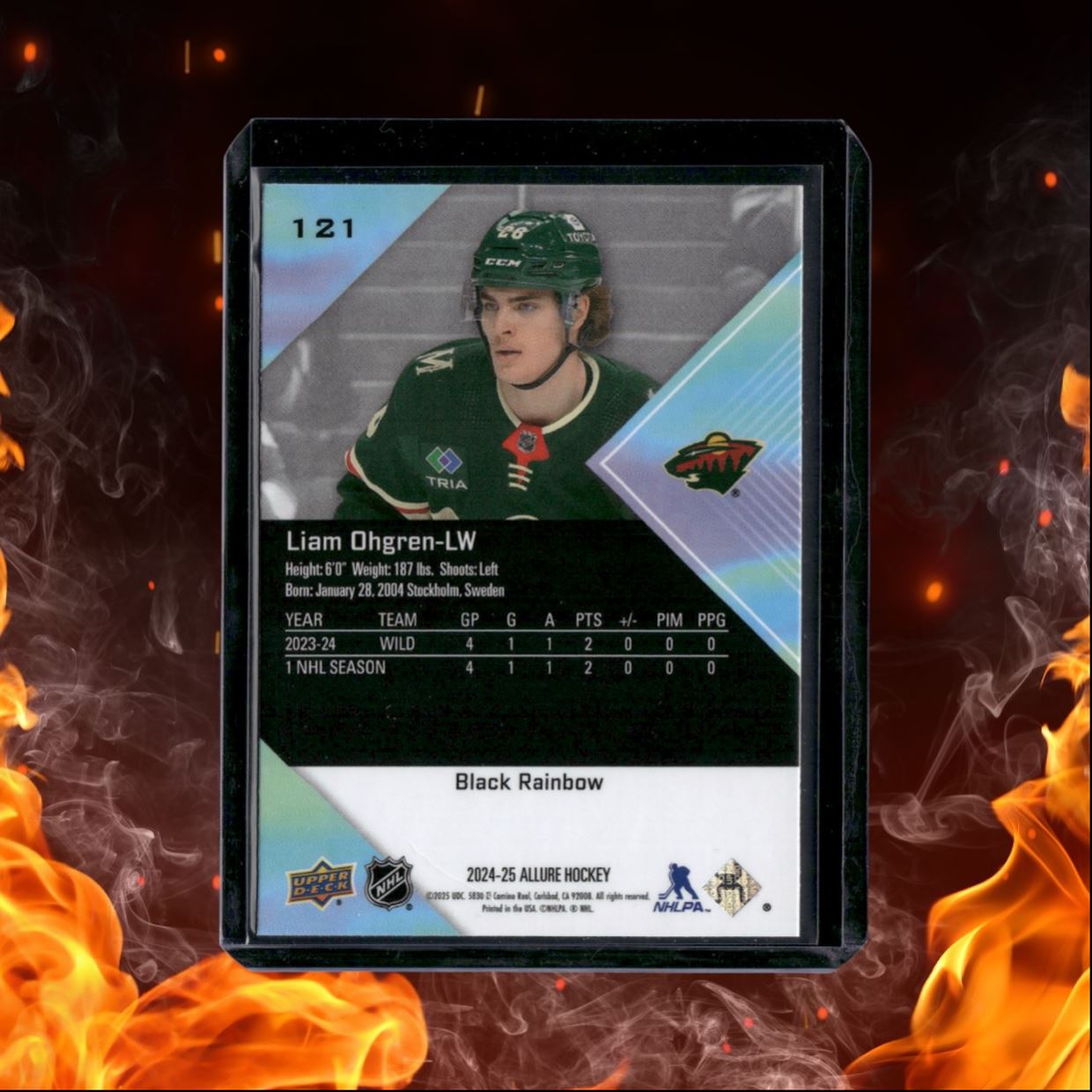 2024-25 Upper Deck Allure Liam Ohgren Black Rainbow Rookie #121