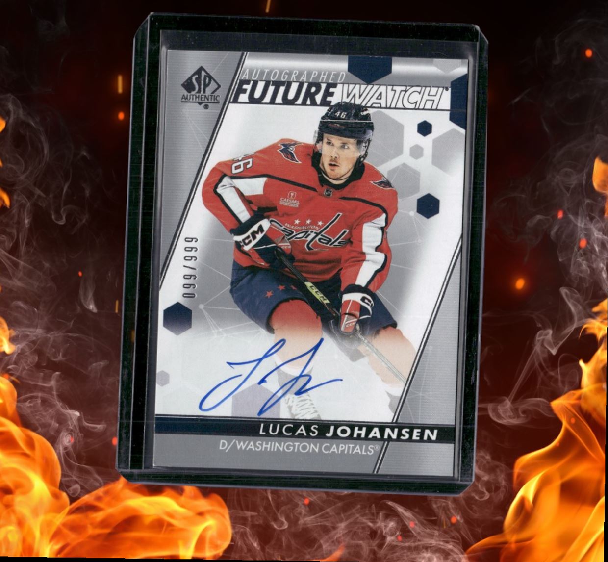 2022-23 SP Authentic Lucas Johansen Future Watch Rookie Auto 099/999 #191