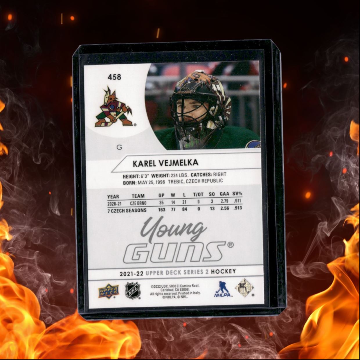 2021-22 Upper Deck Karel Vejmelka Young Guns (B) Rookie #458