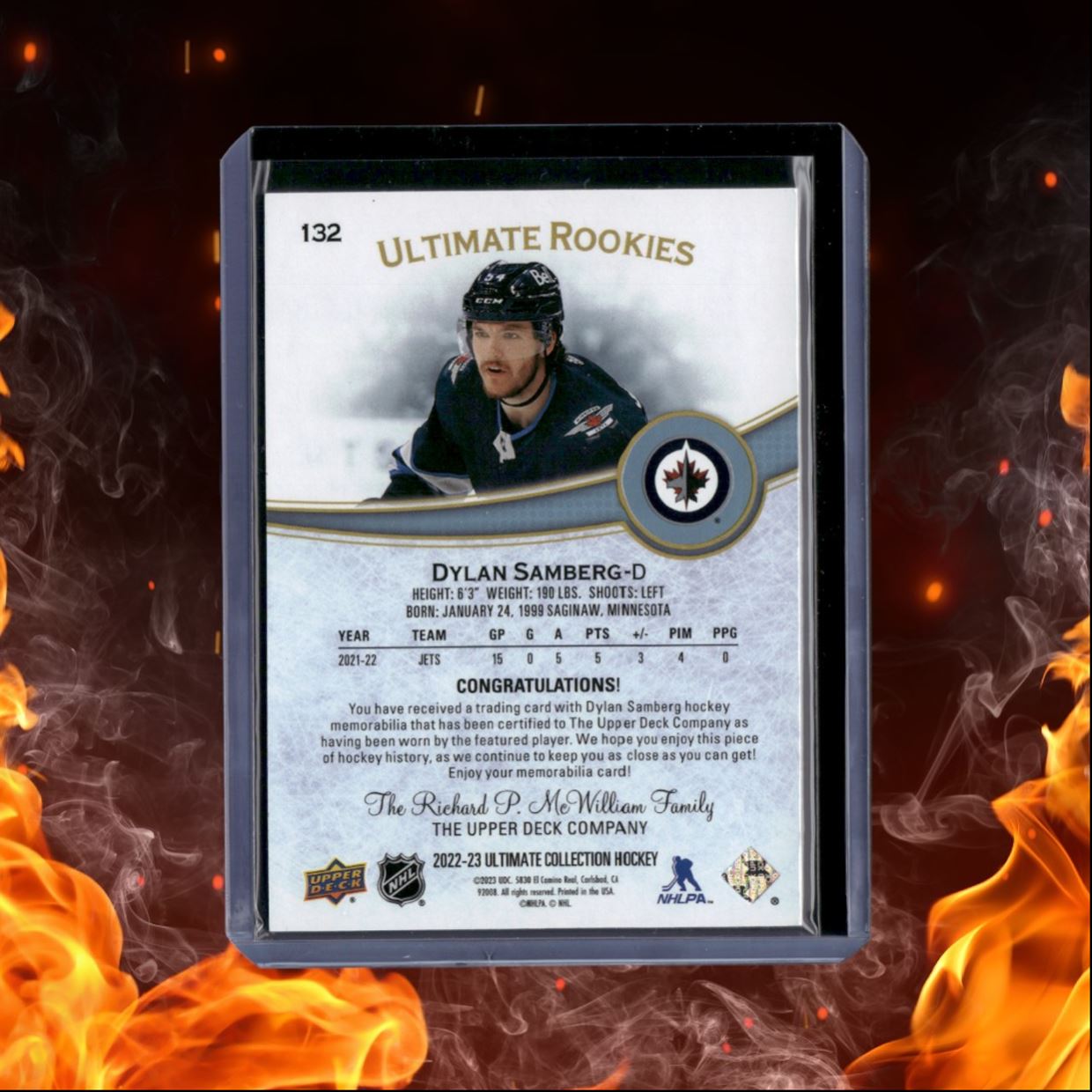2022-23 Upper Deck Ultimate Dylan Samberg Jersey Rookie 299/799 #132