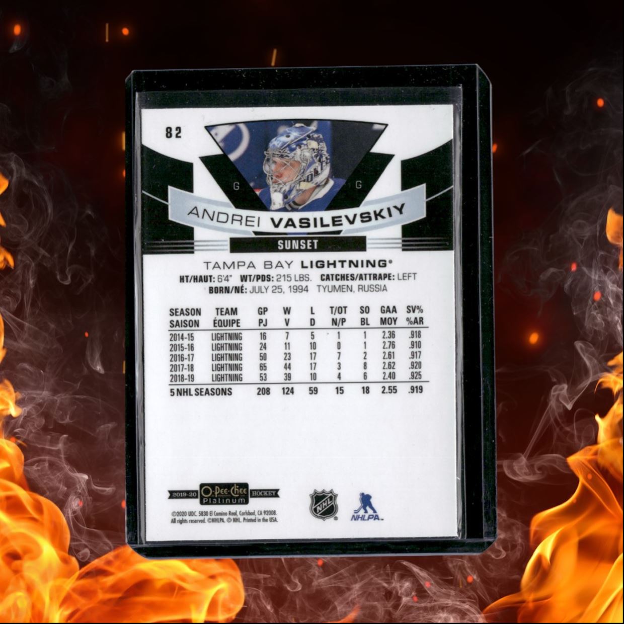 2019-20 O-Pee-Chee Platinum Andrei Vasilevskiy Sunset #82