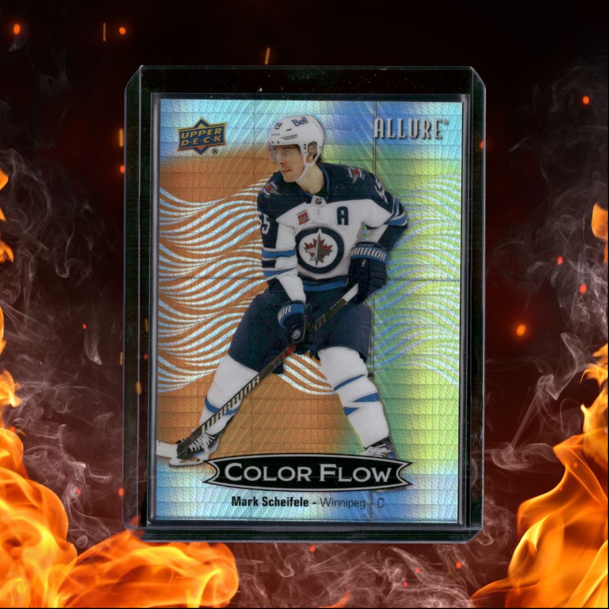 2024-25 Upper Deck Allure Mark Scheifele Color Flow Orange Yellow Spectrum