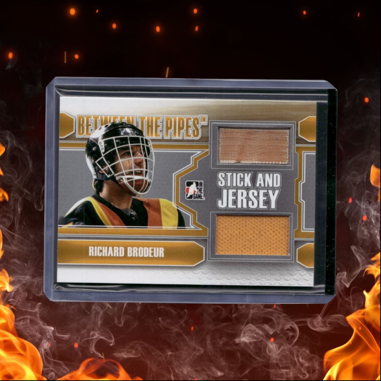 2012-13 In The Game Between Pipes Richard Brodeur Stick and Jersey Silver #SJ-18