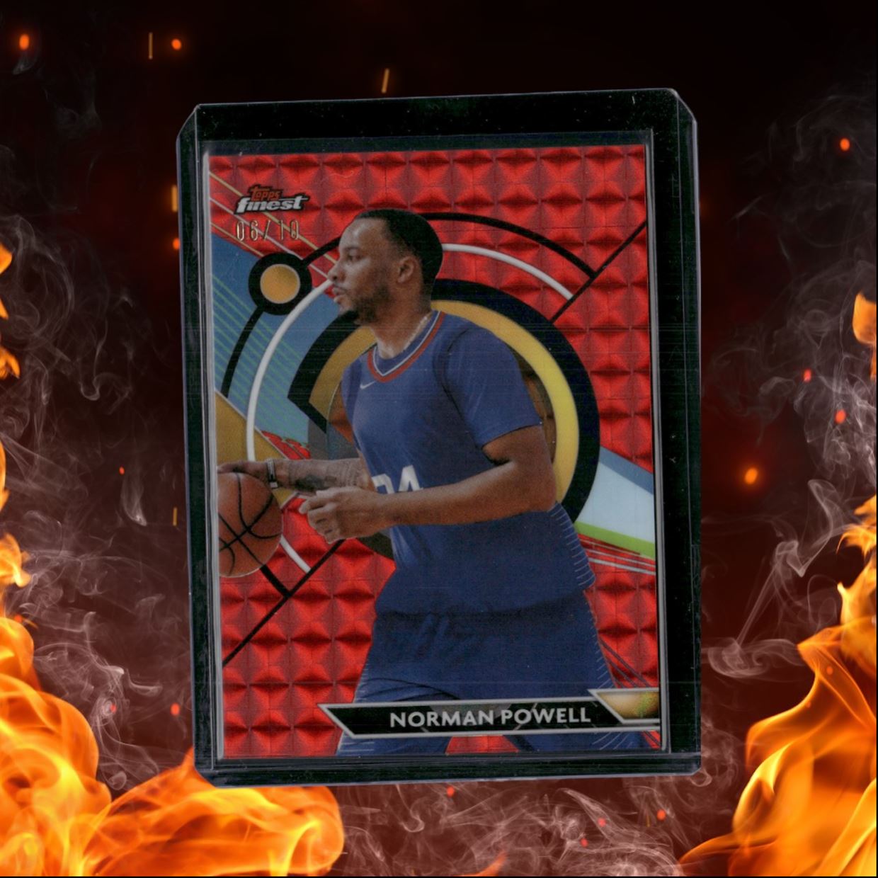 2023-24 Topps Finest Basketball Norman Powell Red Geometric 1:32 Breaker 06/10
