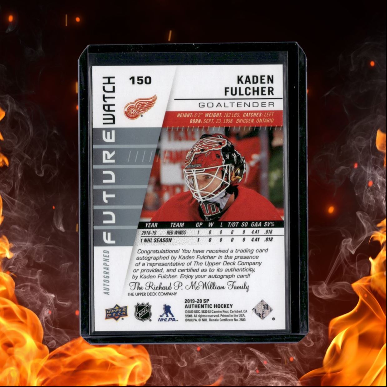 2019-20 SP Authentic Kaden Fulcher Future Watch Rookie Auto 236/999 #150