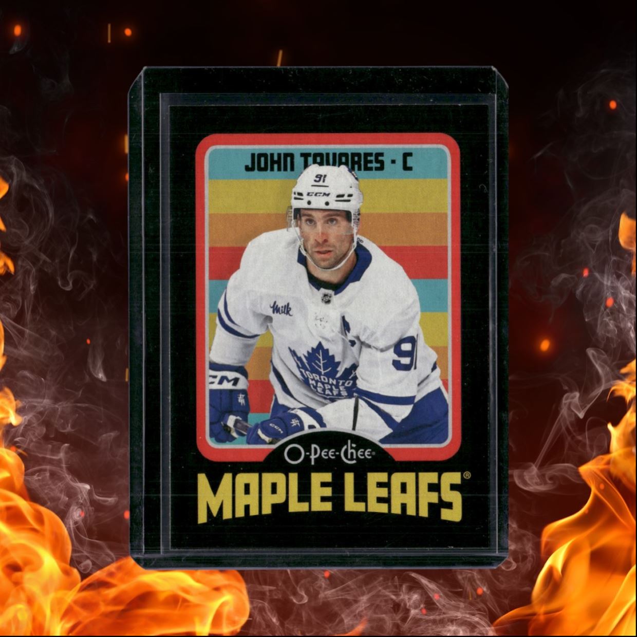 2024-25 O-Pee-Chee John Tavares Retro Black Border 009/100 #252