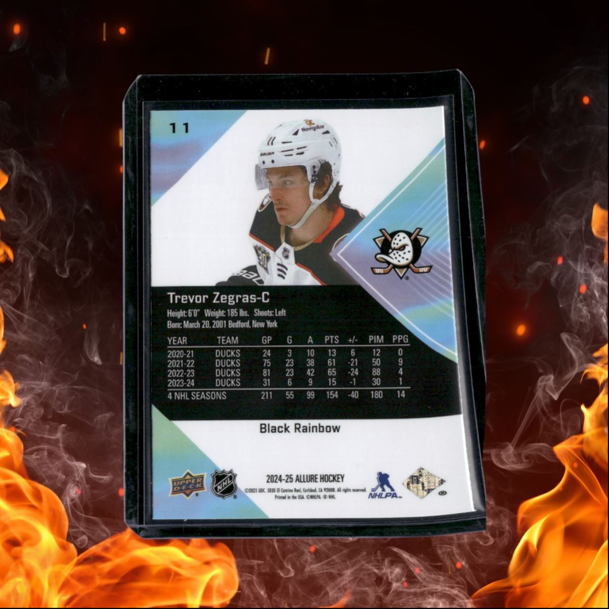 2024-25 Upper Deck Allure Trevor Zegras Black Rainbow #11