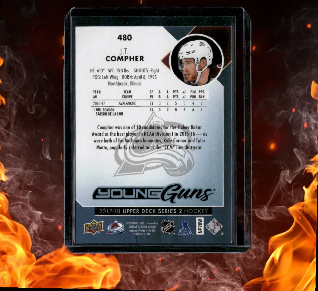 2017-18 Upper Deck J.T. Compher Young Guns Rookie #480