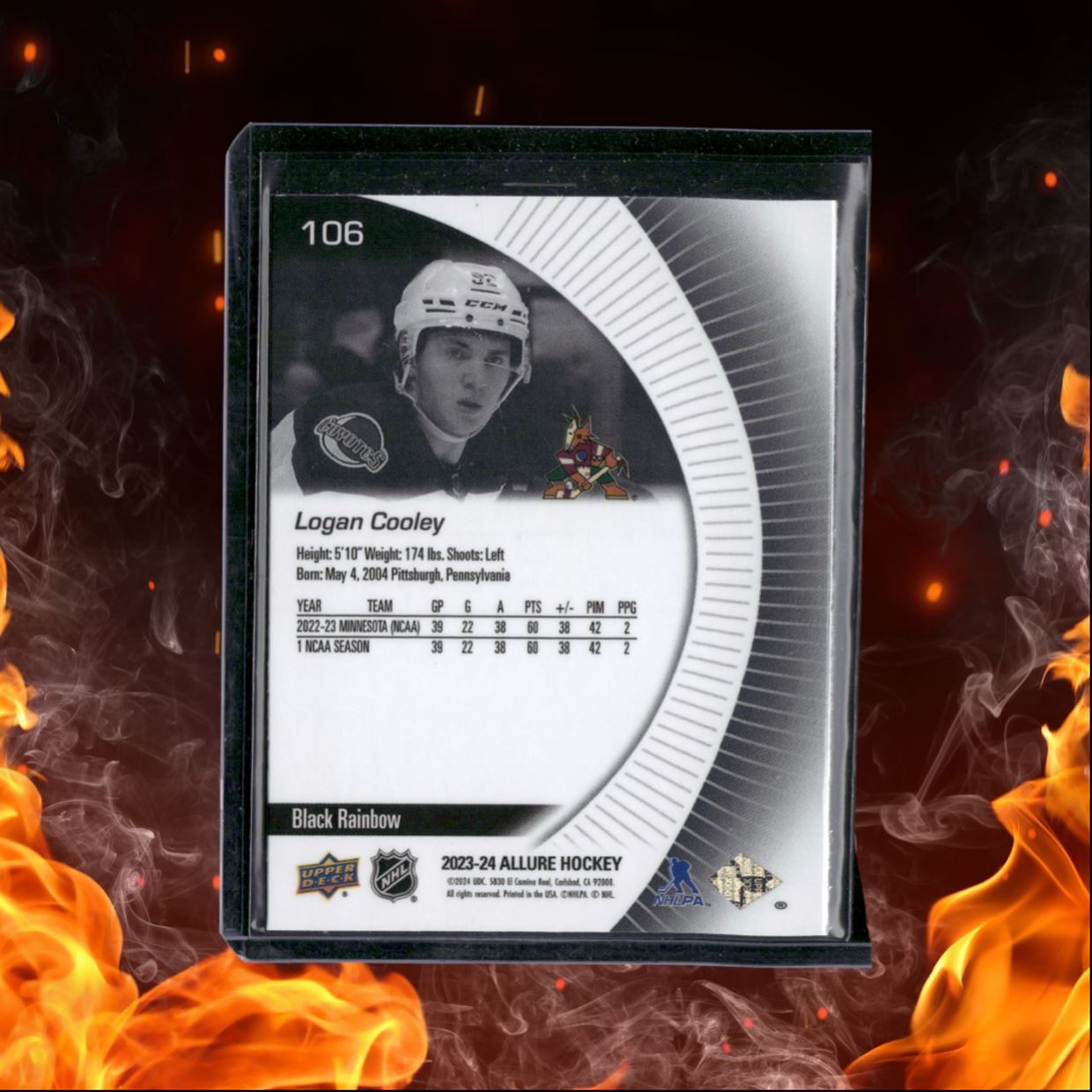 2023-24 Upper Deck Allure Logan Cooley Black Rainbow Rookie #106
