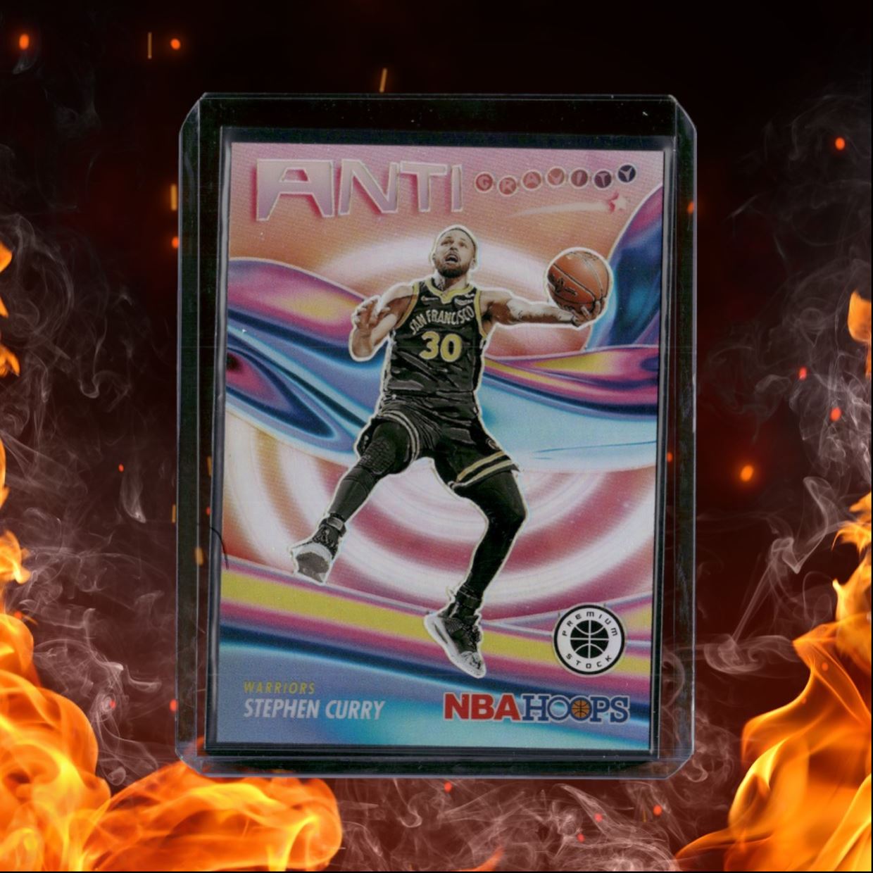 2023-24 Panini NBA Hoops Premium Stock Stephen Curry Anti Gravity Silver Prizm