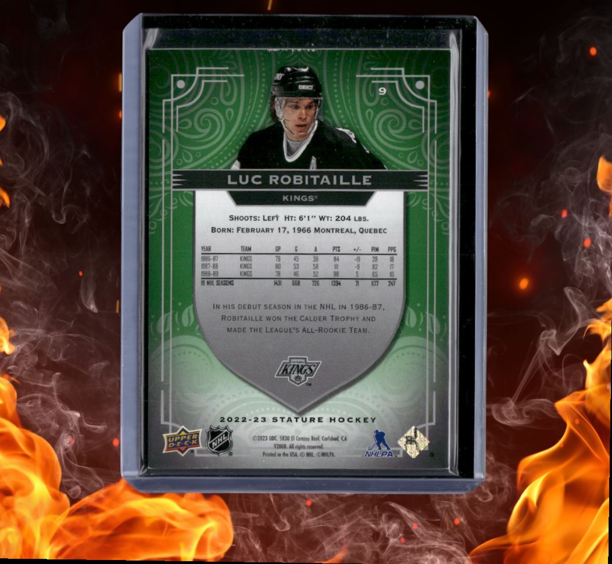 2022-23 Upper Deck Stature Luc Robitaille Green Auto 59/99 #165