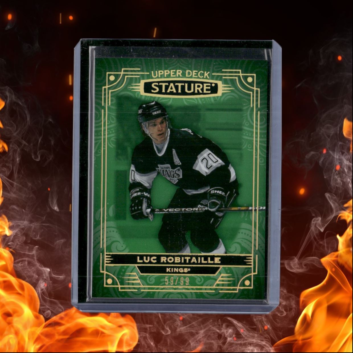 2022-23 Upper Deck Stature Luc Robitaille Green Auto 59/99 #165