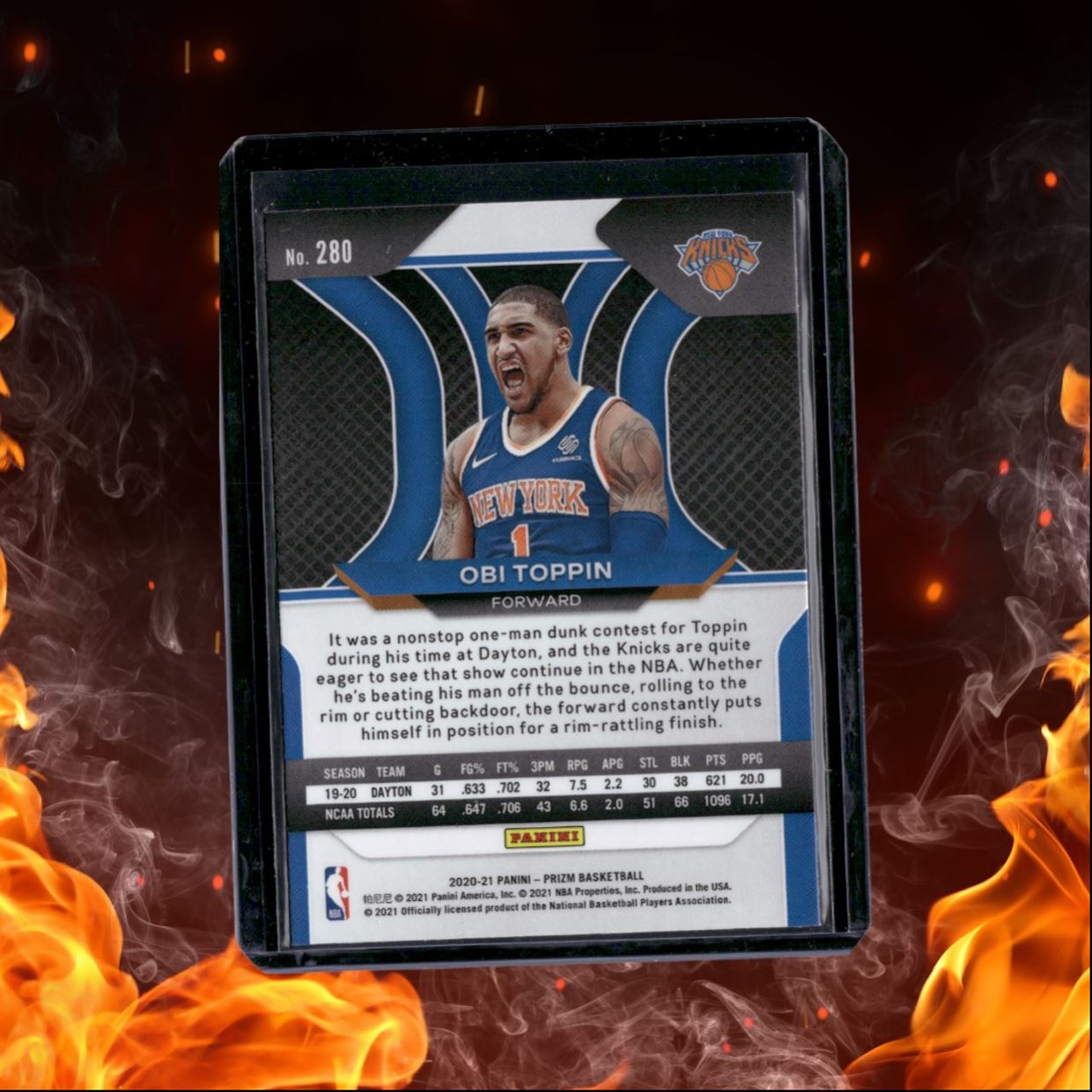 2020-21 Panini Prizm Obi Toppin (J) Rookie #280