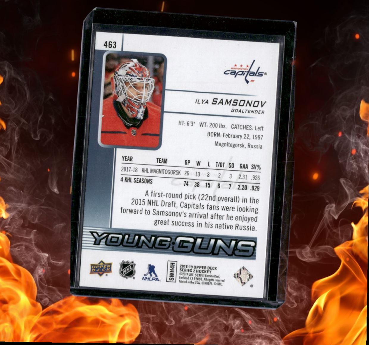 2018-19 Upper Deck Ilya Samsonov Young Guns (B) Rookie #463