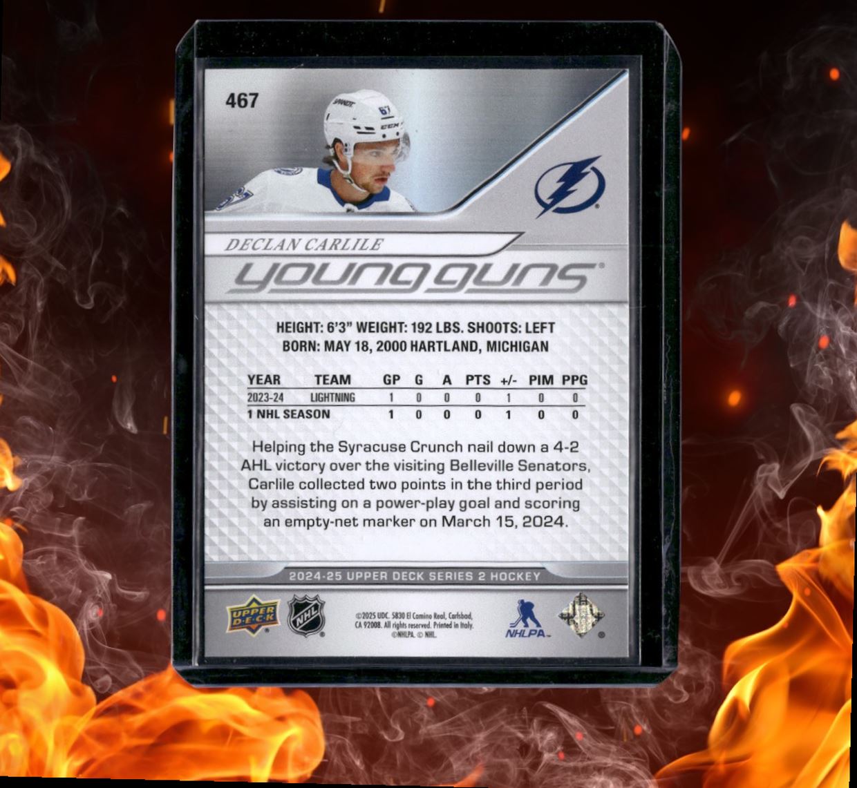 2024-25 Upper Deck Declan Carlile Young Guns (B) Rookie #467