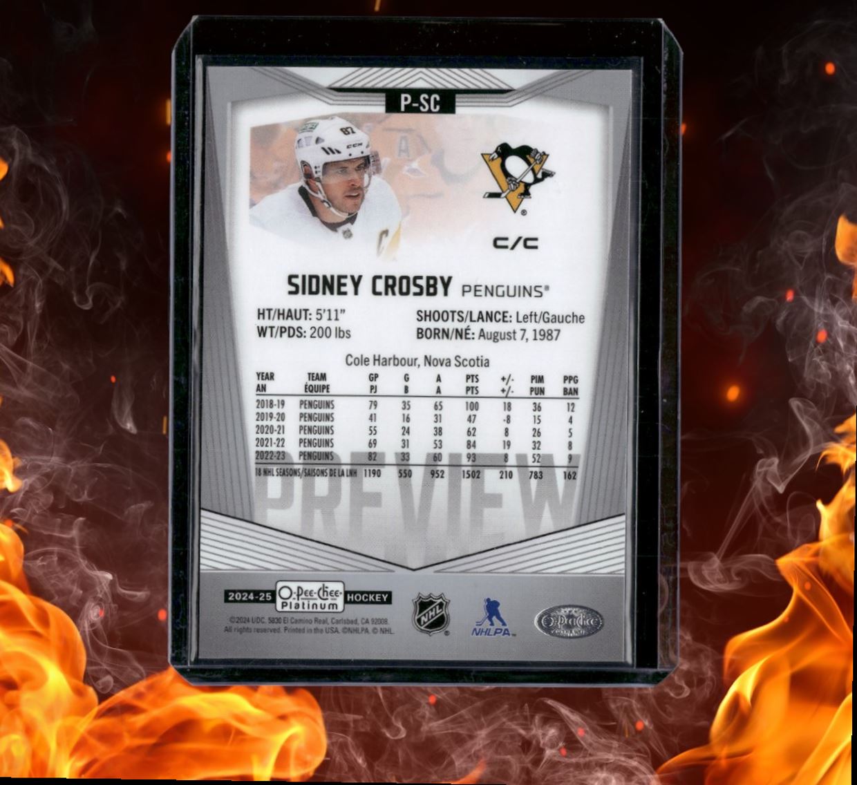2024-25 O-Pee-Chee Sidney Crosby Platinum Preview #P-SC