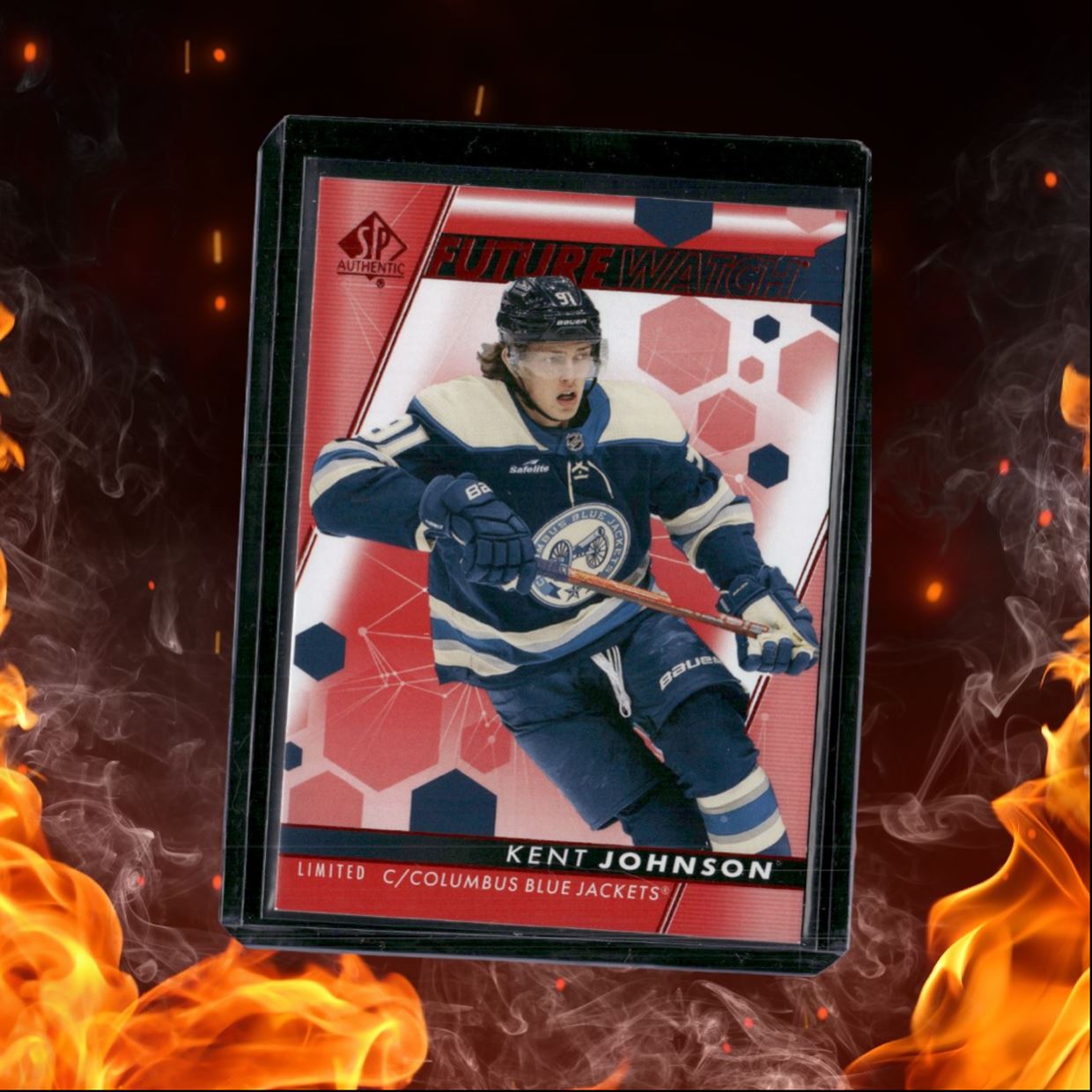 2022-23 SP Authentic Kent Johnson Future Watch Limited Red Rookie #105