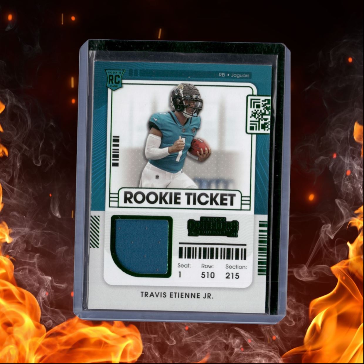 2021 Panini Contenders Travis Etienne Jr. Ticket Swatches Green Rookie #RTS-TET