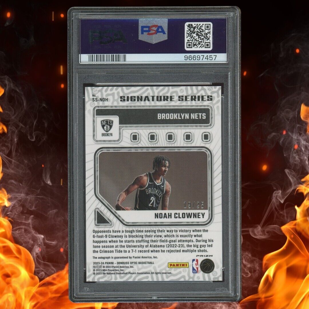 2023-24 Donruss Optic NOAH CLOWNEY Rookie Auto Signature Series /25 Pink PSA 9