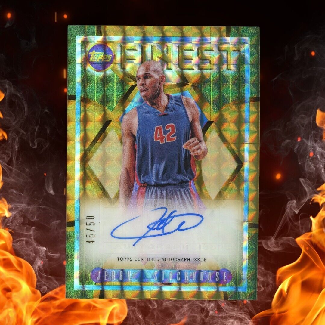 2023-24 Topps Finest NBA JERRY STACKHOUSE Flashback Auto /50 Gold Refractor #JSH