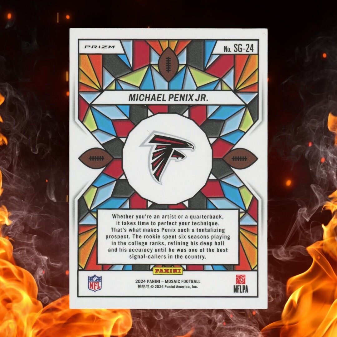 2024 Panini Mosaic MICHAEL PENIX JR. Rookie Stained Glass #SG-24 SSP Case Hit