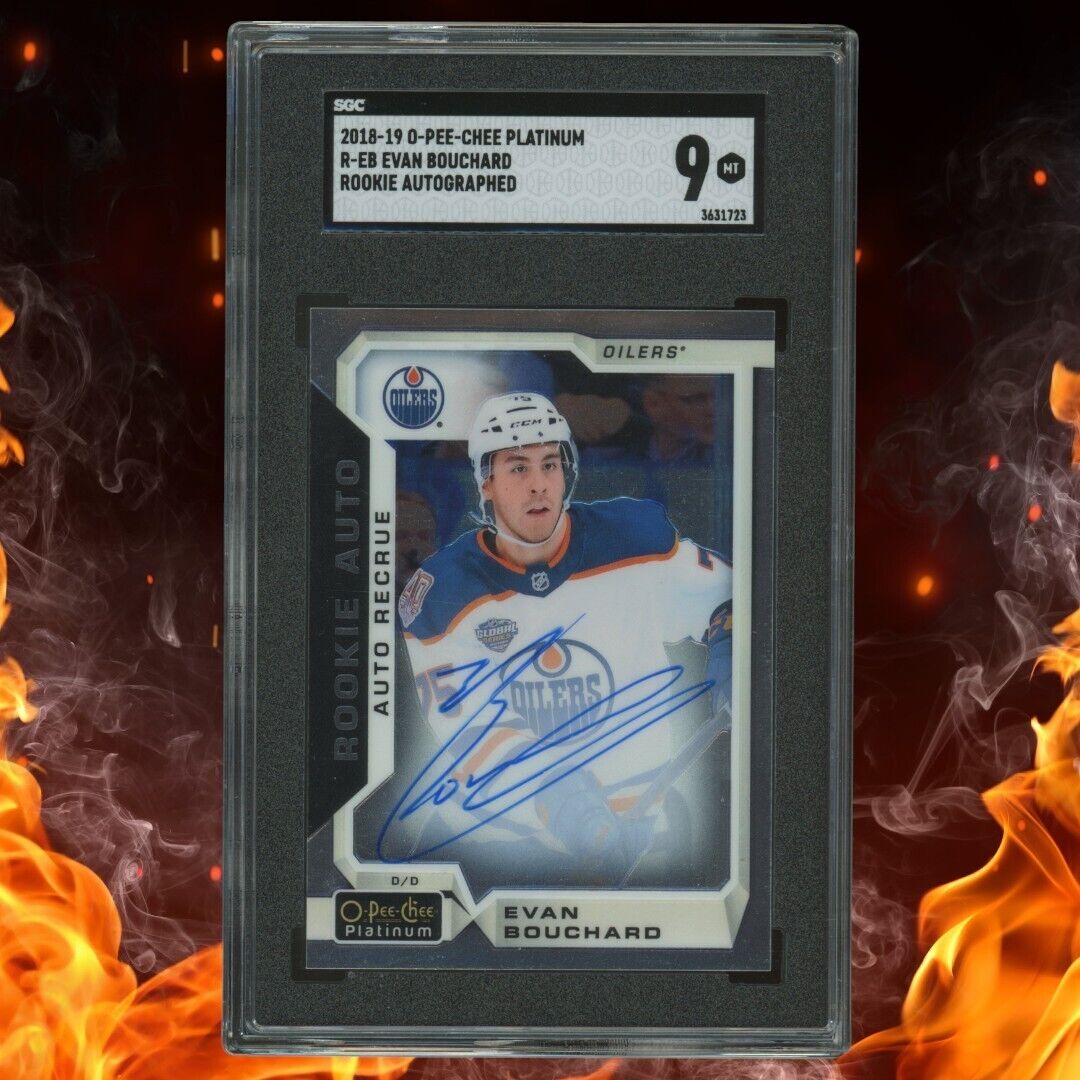 2018-19 O-Pee-Chee Platinum EVAN BOUCHARD Rookie Auto SGC 9 #R-EB
