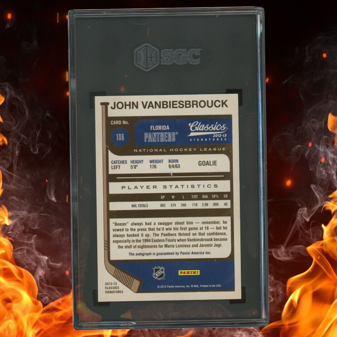 2012-13 Panini Classics JOHN VANBIESBROUCK Signatures Auto SC 9.5 #106