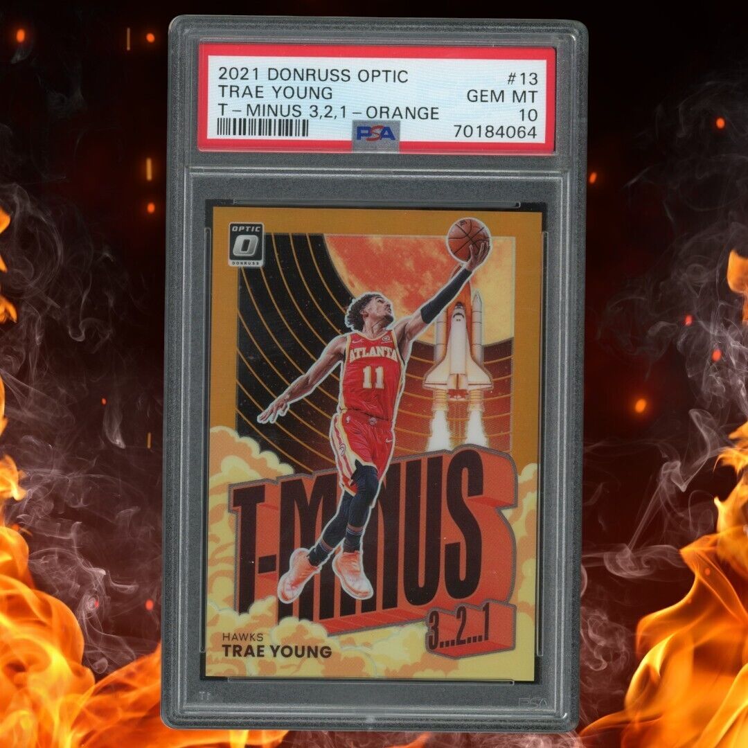 2021-22 Donruss Optic TRAE YOUNG T-Minus 3, 2, 1 /39 Orange PSA 10 #14