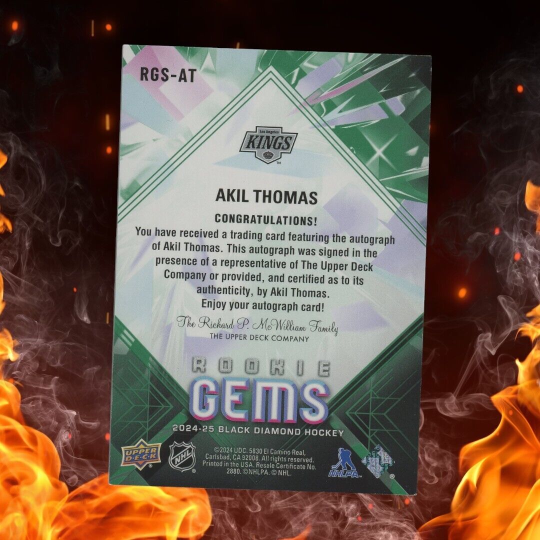 2024-25 Upper Deck Black Diamond AKIL THOMAS Rookie Gems Auto 5/5 Emerald RGS-AT