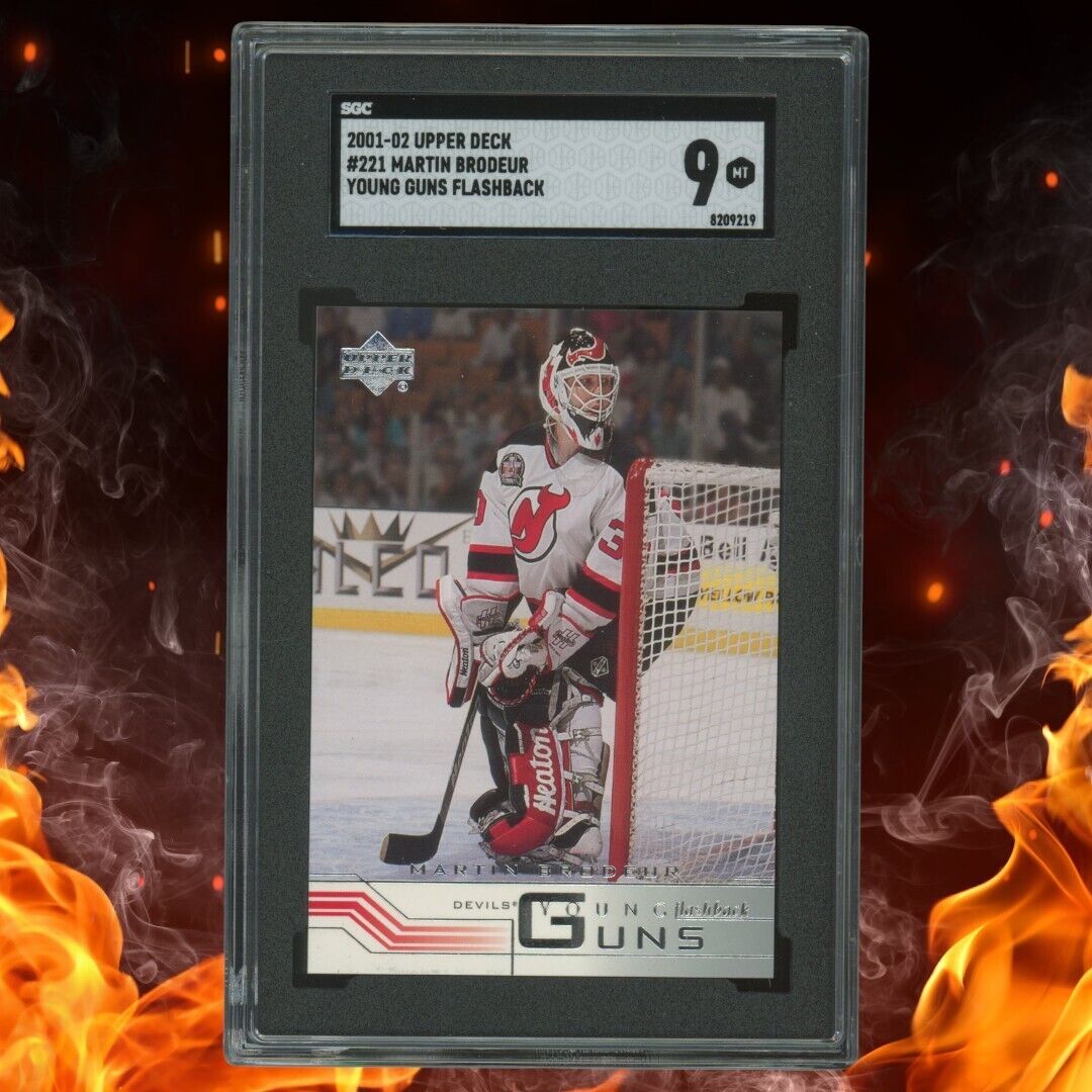 2001-02 Upper Deck MARTIN BRODEUR Flashback Young Guns SGC 9 #221