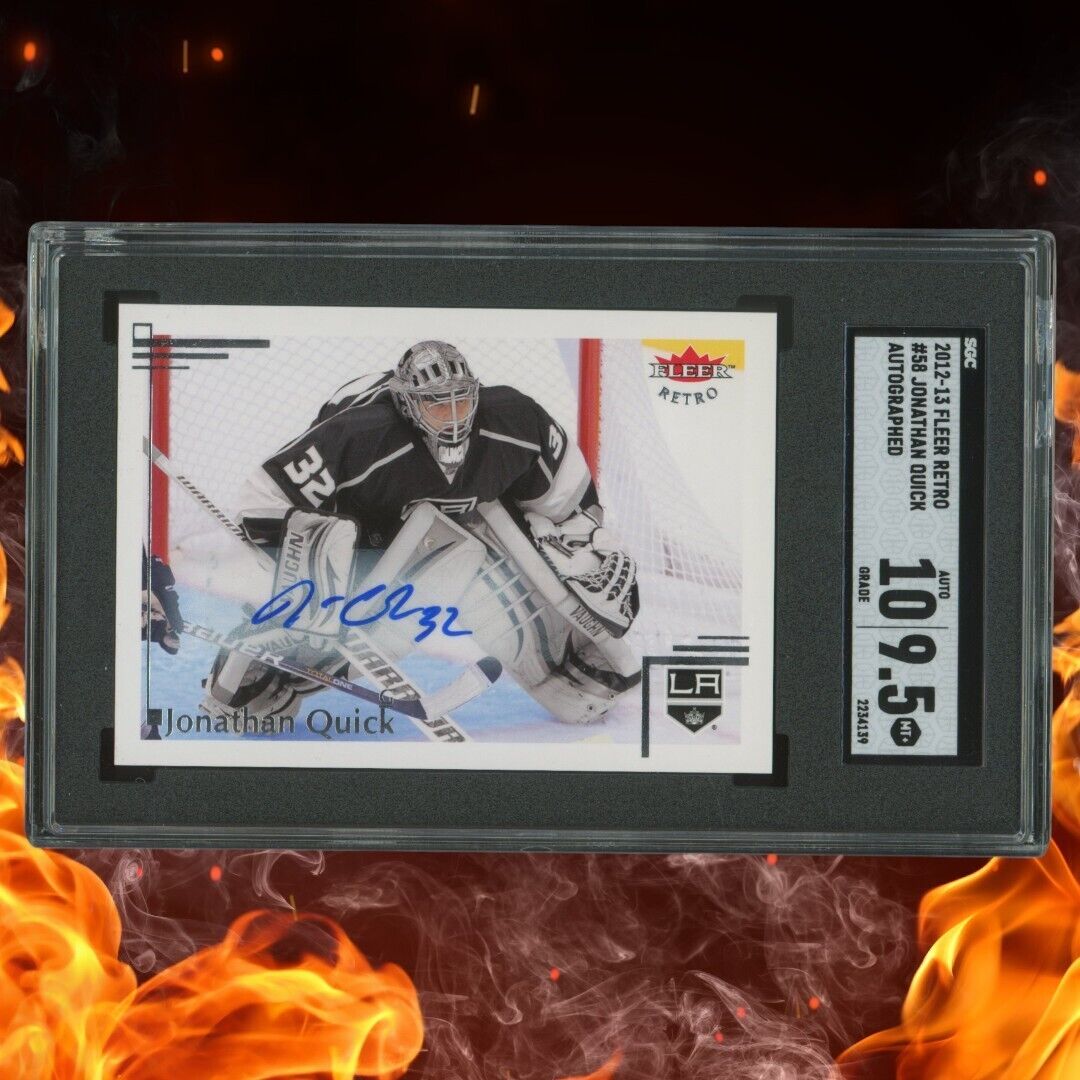 2012-13 Fleer Retro Hockey JONATHAN QUICK Auto SGC 9.5 #58