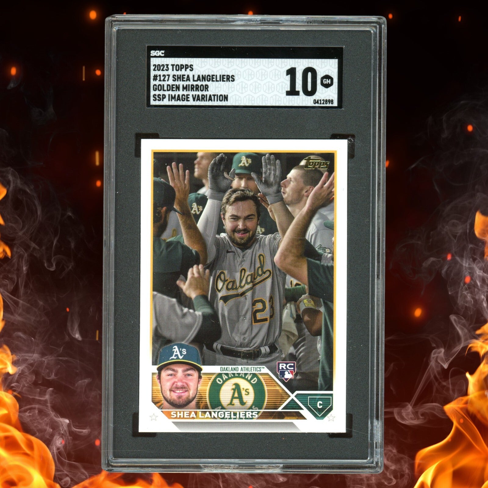 2023 Topps SHEA LANGELIERS Rookie Golden Mirror SSP Image Variation SGC 10 #127