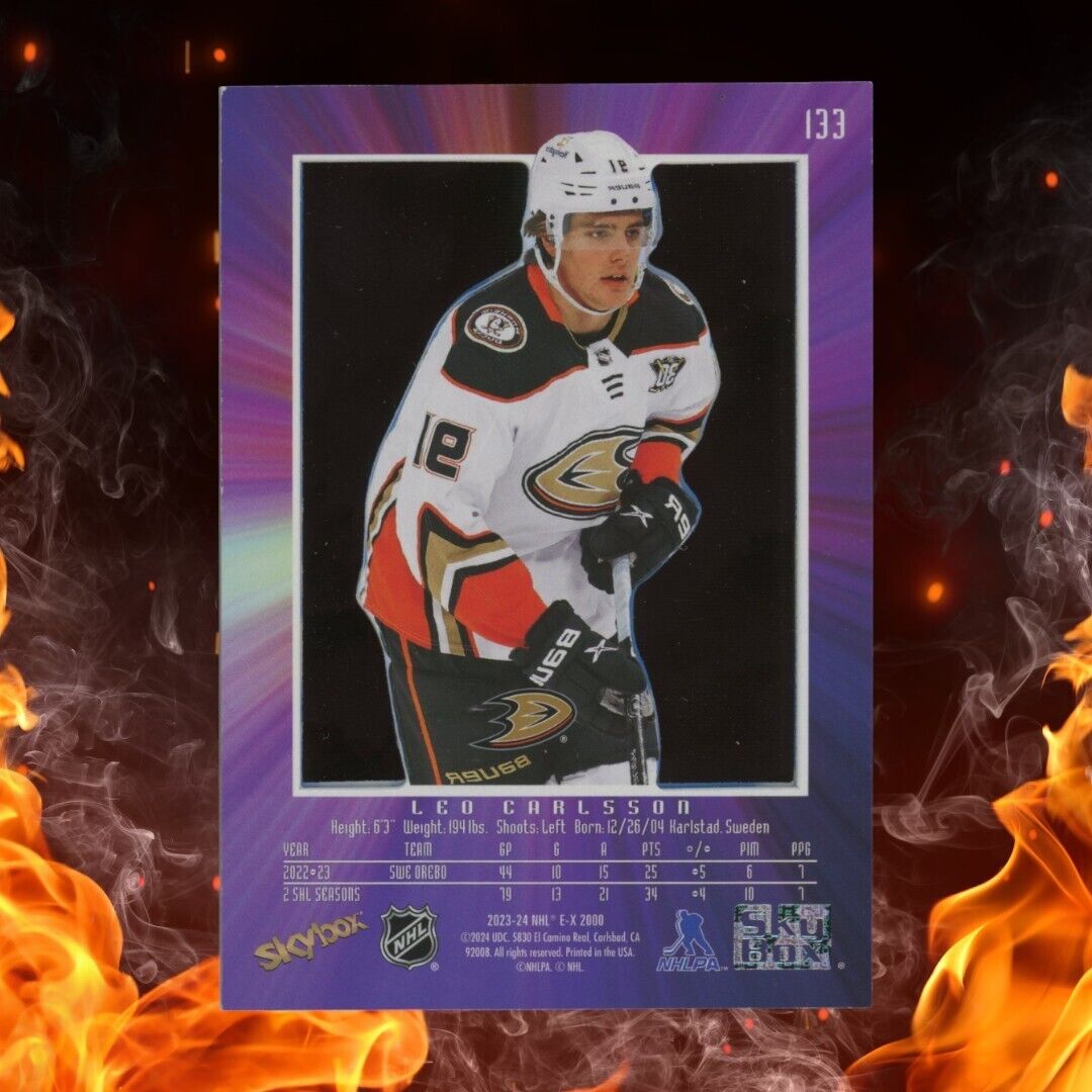 2023-24 Skybox EX 2000 LEO CARLSSSON Rookie /499 Credentials #133
