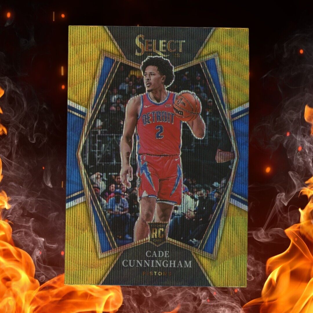 2021-22 Panini Select CADE CUNNINGHAM Rookie Gold Wave Prizm #116 SP