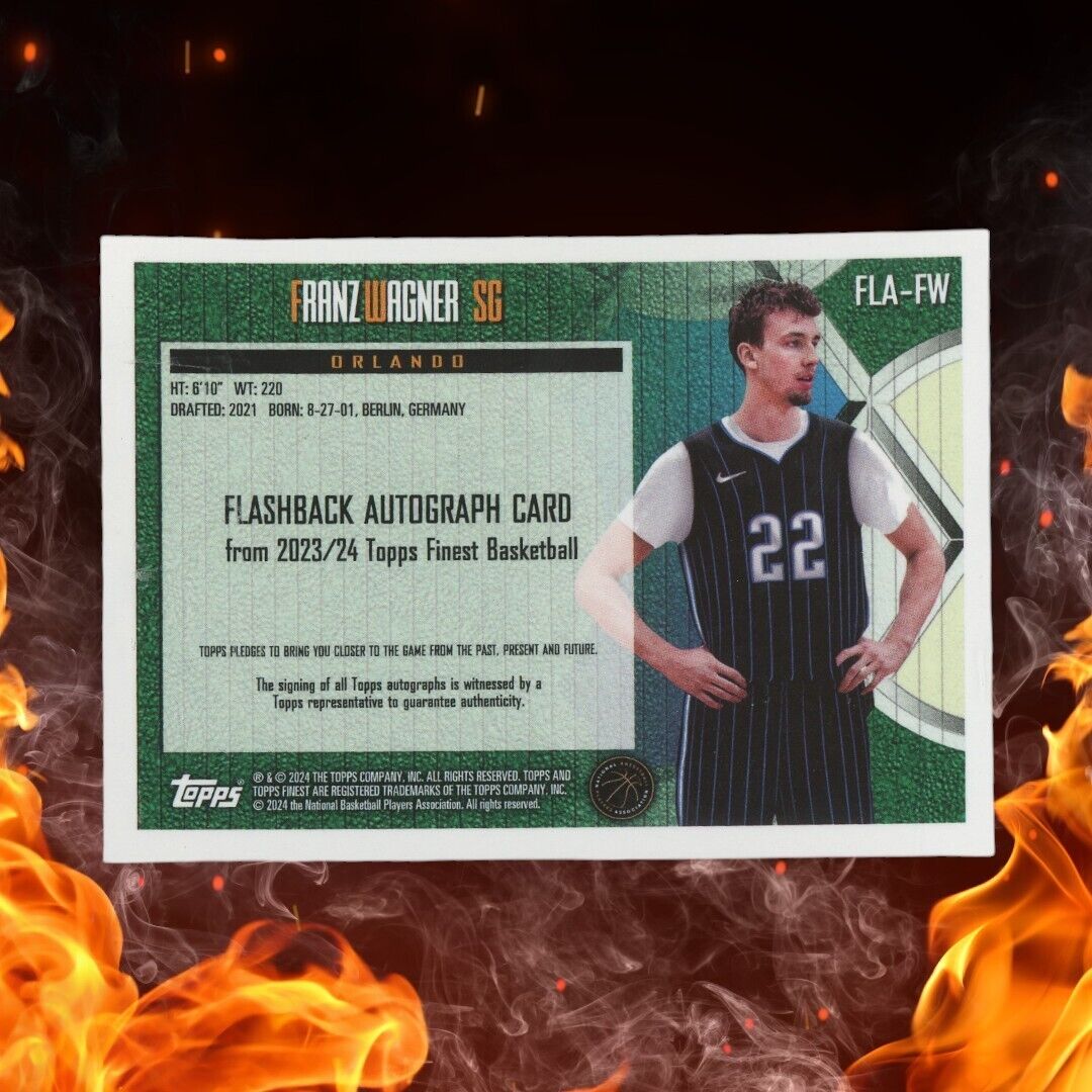 2023-24 Topps Finest Basketball FRANZ WAGNER Flashback Auto /50 Gold Refractor
