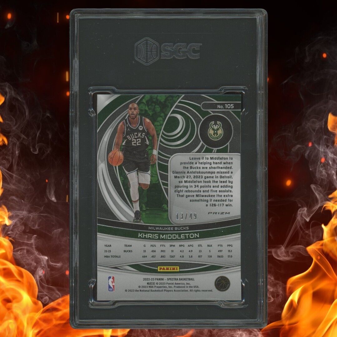 2020-21 Panini Spectra KHRIS MIDDLETON /49 Asia Blue / Orange Prizm SGC 10 #105