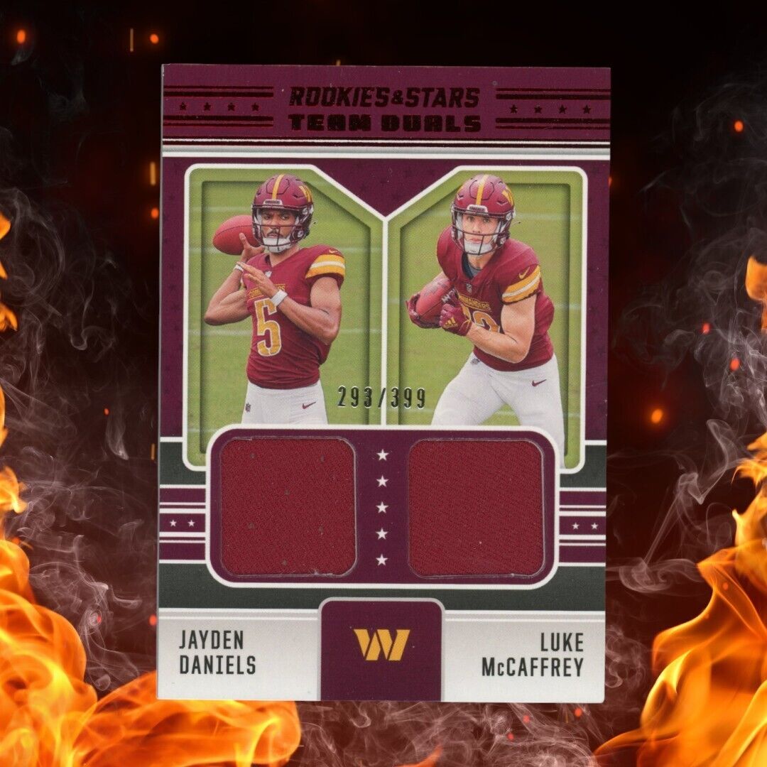 2024 Panini Rookies & Stars JAYDEN DANIELS / LUKE MCCAFFREY Dual Jersey Duals
