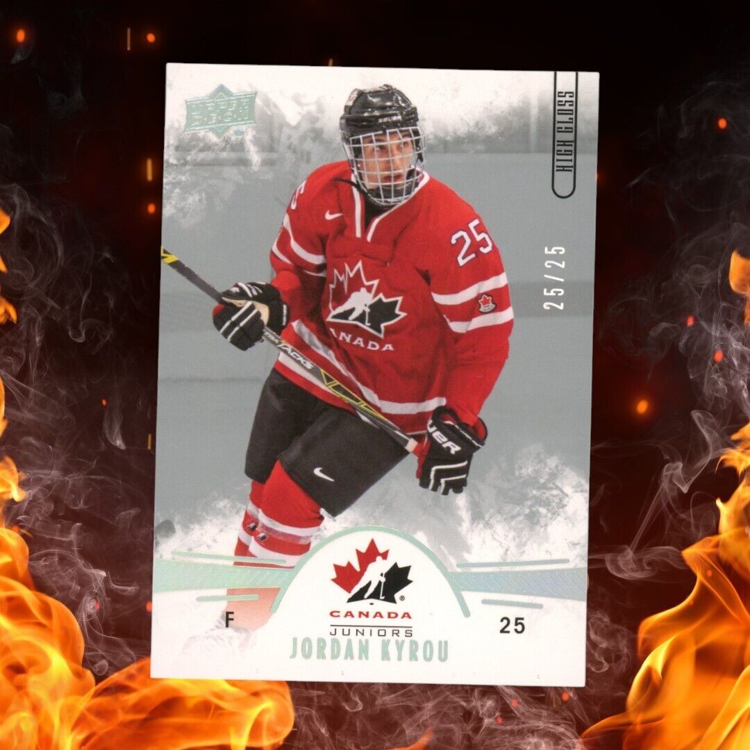 2016-17 Upper Deck Team Canada Juniors JORDAN KYROU 25/25 High Gloss #62 Jsy #
