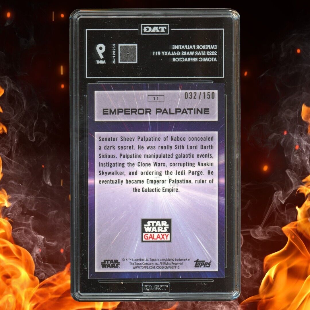 2022 Topps Chrome Star Wars Galaxy EMPOROR PALPATINE Atomic Refractor TAG 9 #11