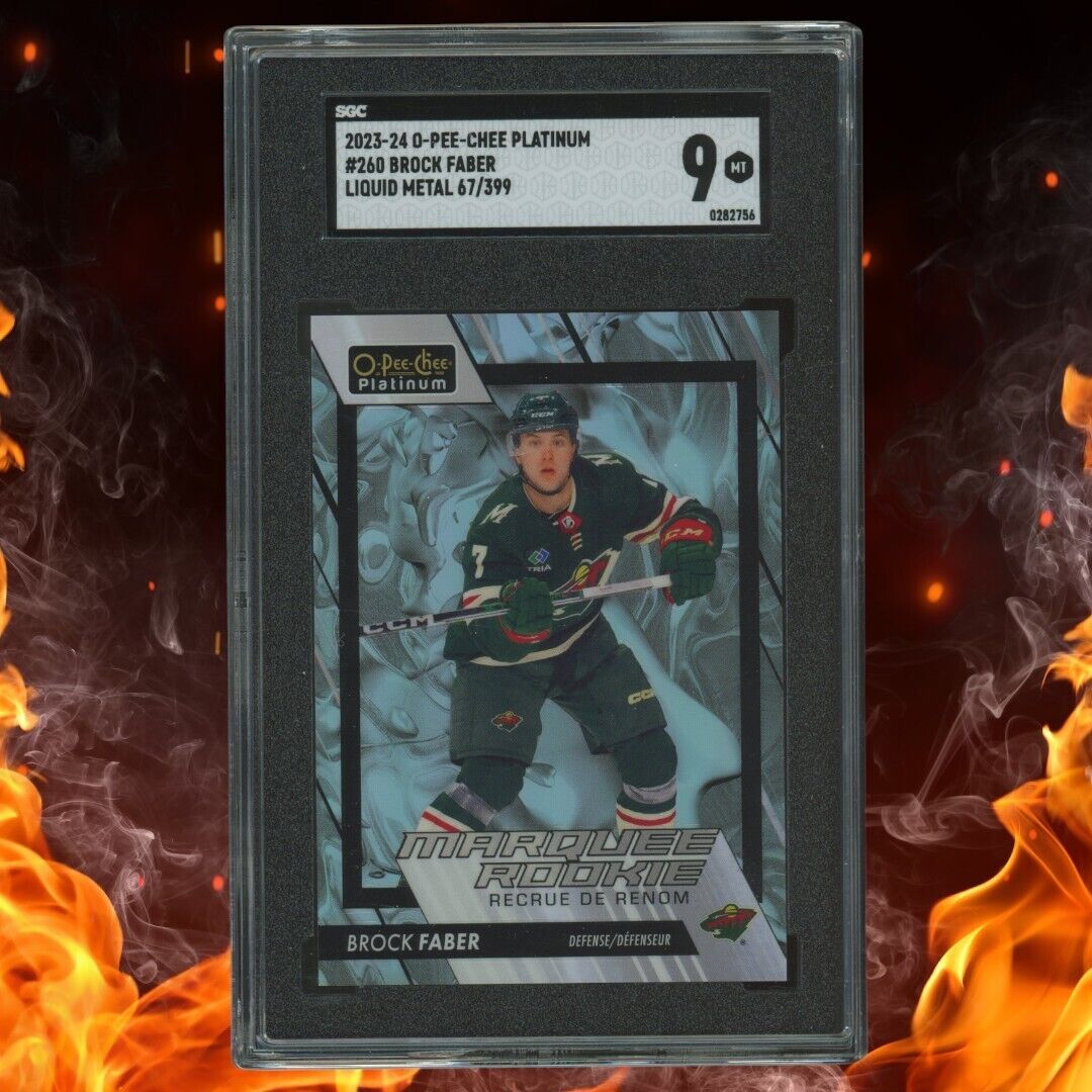 2023-24 O-Pee-Chee Platinum BROCK FABER Marquee Rookie /399 Liquid Metal SGC 9