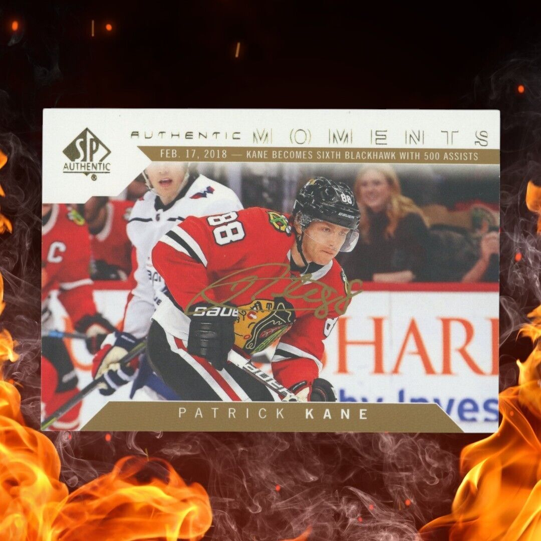 2018-19 SP Authentic PATRICK KANE Authentic Moments Auto #104 Gold Ink